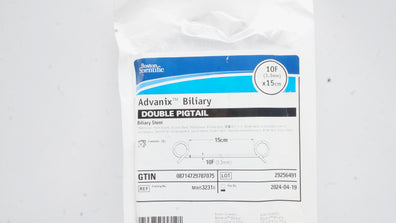 Boston Scientific M00532310 Advanix Biliary Stnt Double Pigtail, 10F x 15cm (x)
